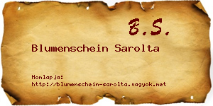 Blumenschein Sarolta névjegykártya